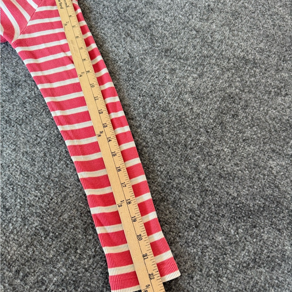 Cherokee Vintage Y2K Striped Henley Top Long Sleeve Pink Cotton V Neck Women's S - Picture 7 of 10
